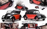 VW K�fer Cabrio 1200 1949 M1:12 schwarz-rot
